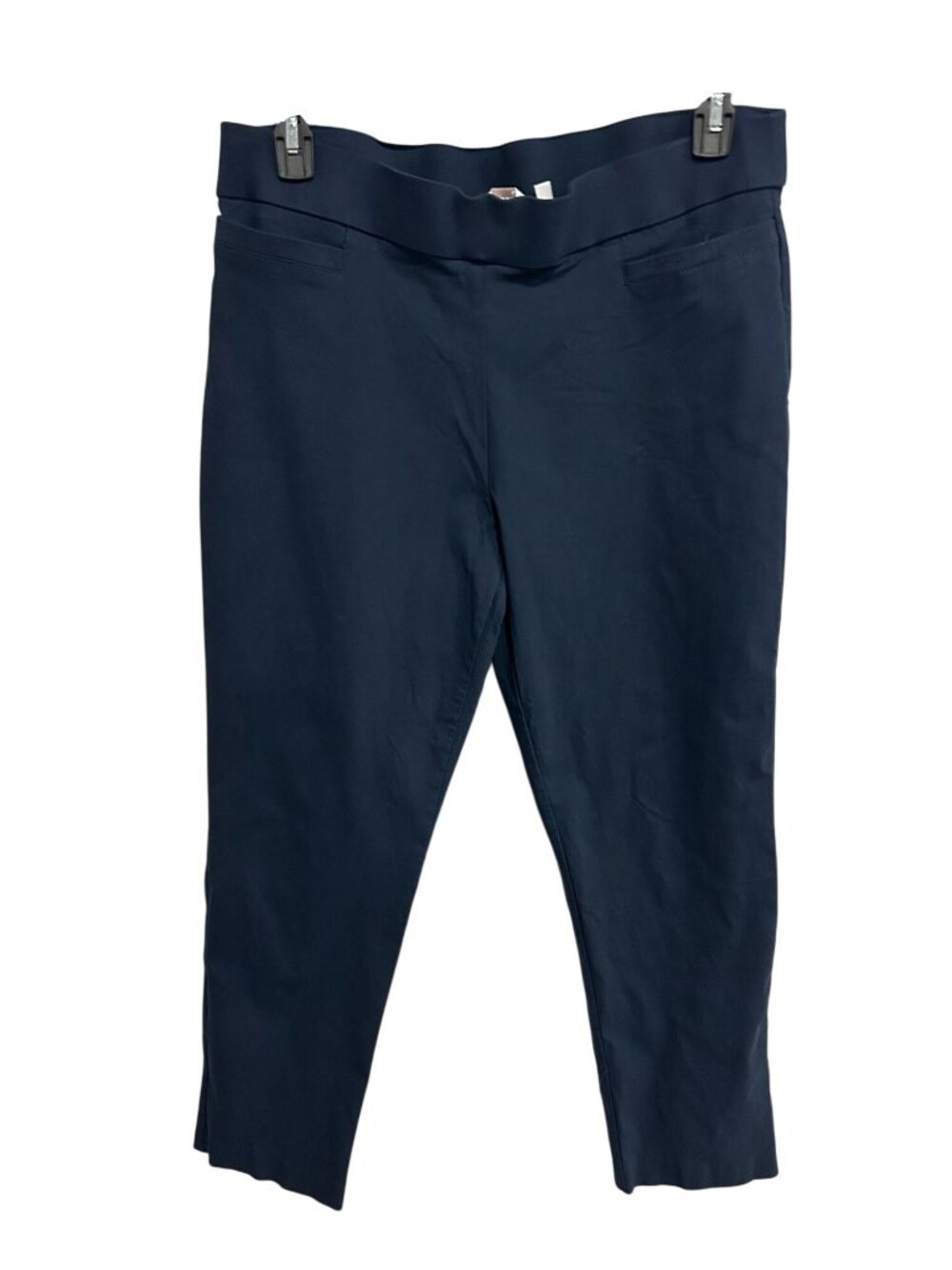Coral Bay 16S Navy Blue Stretch Pants Flat Front Minimalist Dark Academia